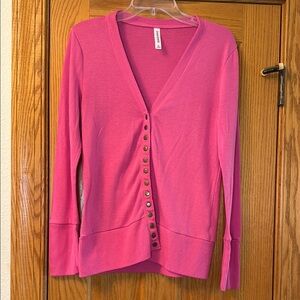 Pink Button-Up Cardigan